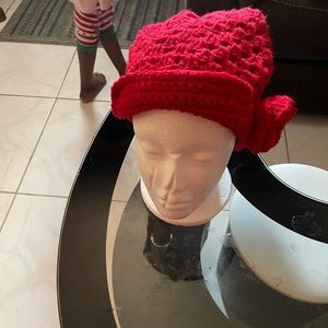 Handmade red crochet hat